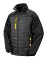 Heren Softshell Jas Result Recycled Compass Padded Zwart-Geel